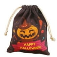 thumbnail image 1 of Halloween Candy Bag Canvas Cute Drawstring Pouch Candy Treats Bag for Chocolates, 1 of 10