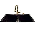 thumbnail image 2 of Miseno MCI45-4TM-22 33" Double Basin Drop In Cast Iron Kitchen Sink; Biscuit, 2 of 5