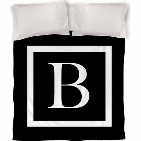 IDG Classic Block Monogram Duvet Cover, Black