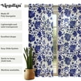 thumbnail image 5 of Vargottam Floral Vines Pattern Sheer Curtains for Tall Doors & Windows - Set of 2, 90", Grommet Top, Printed Georgette Light Filtering Panels for Home Decor, 5 of 9