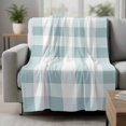 thumbnail image 2 of Aqua Plaid Throw Blanket for Couch,Soft Lightweight Flannel Fleece Blanket,Spring Summer Farmhouse Buffalo Checkered Microfiber Plush All Season Decorative Blankets for Sofa Office Travel 40"x50", 2 of 9