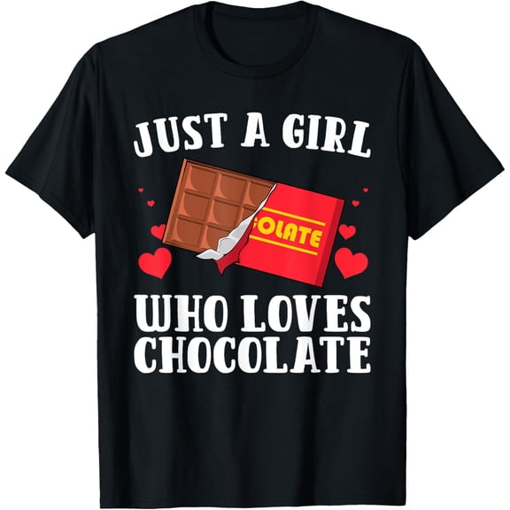 Funny Chocolate Lover Art For Women Girls Love Chocolate T-ShirtMen and women, Black T-shirt, size: Extra large