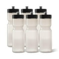 thumbnail image 1 of Botellas de agua deportivas, 50 botellas de agua fuertes, 22 onzas, sin BPA, paquete de 6, transparentes, 1 of 7