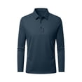 thumbnail image 5 of Workout Shirt Dqueduo Summer Men's Short-sleeved T-shirt Refreshing Breathable Loose-fitting Middle-aged Business Casual Color Top Shirt for Men Navy M, 5 of 8