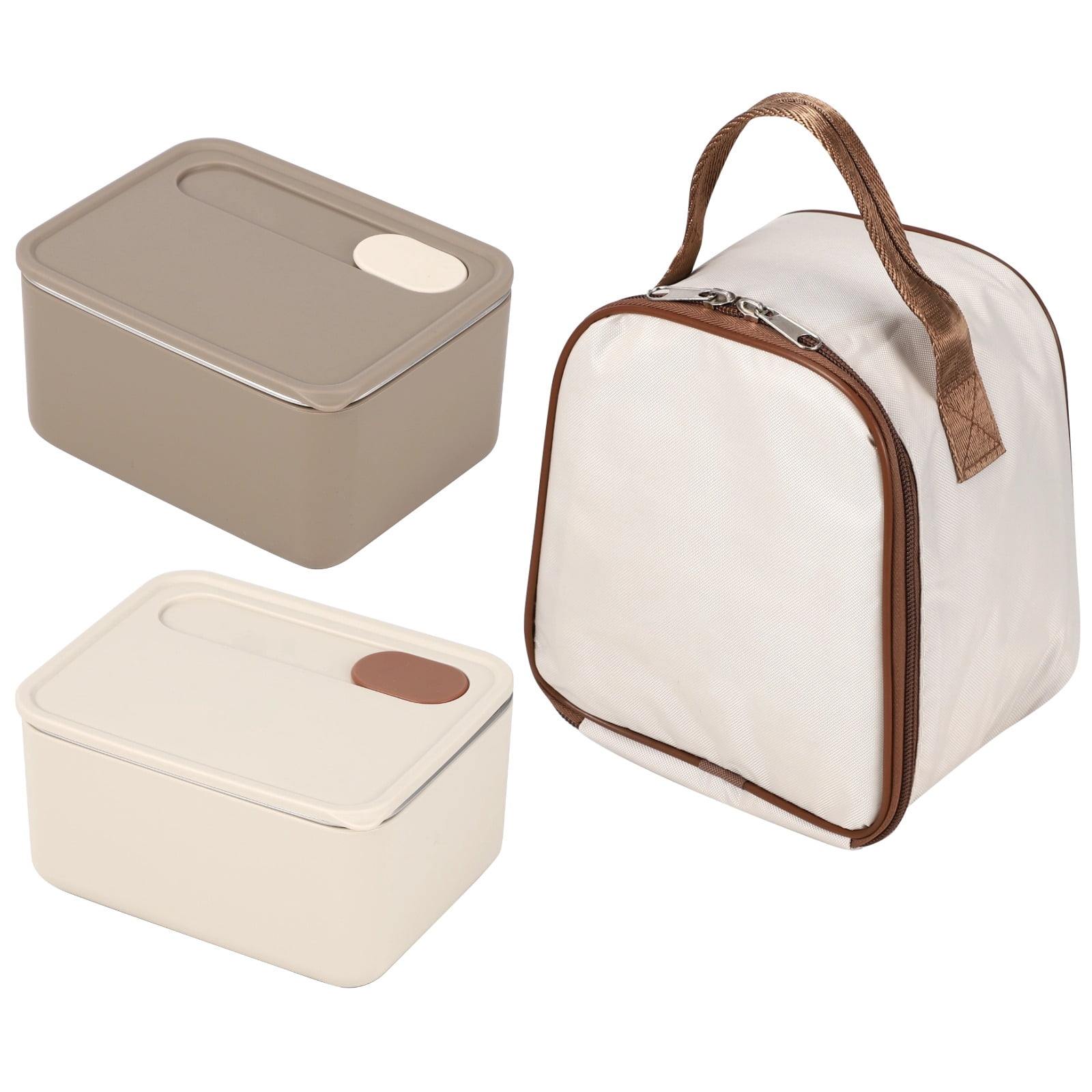2 Pcs Stackable Metal Bento Boxes Set with Insulated Bag, Leakproof 304 Stainless Steel Bento Box for Youngsters, 23.7 fl oz Food Container for Office, Home, and Outdoor Picnic