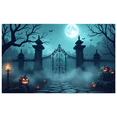 thumbnail image 1 of Halloween Theme Decorative Banner Spooky Atmosphere Jack o Lanterns Gate Design for Outdoor Decorating Holiday Party Night, 1 of 5