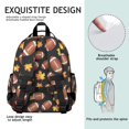 thumbnail image 5 of Football Leaf Black Pattern Cute School Backpack Bag for School with Padded Back and Adjustable Shoulder Straps 15.25"x11.5"x5.25", 5 of 5
