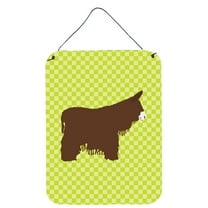 Caroline's Treasures BB7678DS1216 Poitou Poiteuin Donkey Green Wall or Door Hanging Prints, 12x16, multicolor