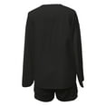 thumbnail image 5 of NMMUED Linen Sets for Women 2 Piece Loungewear Gauze Sets for Women 2 Piece Short Sets for Women Button Down Shirt and Shorts Set Women, Black L, 5 of 5