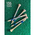 thumbnail image 3 of Pride ProLength Plus Professional Wood Golf Tees – 3-1/4 Inch Durable Hardwood Tees with Blue Color Coding – 135 Count, 3 of 9