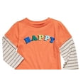thumbnail image 2 of First Impressions Baby Boy's Happy Layered Look Long Sleeve Tee Orange Size 18MOS, 2 of 3