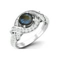 thumbnail image 2 of Estate Ring 6MM Round Labradorite 925 Sterling Silver Women Valentines Day Gifts Ring, 2 of 4