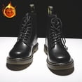 thumbnail image 2 of Botas de hombre Zapatos de cuero Botas de nieve de invierno para hombre Botas altas con forro polar Ropa de trabajo de estilo británico, 2 of 6