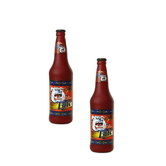Silly Squeakers Beer Bottle Killer Bite Durable Squeaky Vinyl 2-Pack Dog Toy