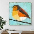 thumbnail image 4 of PixonSign Canvas Print Wall Art Geometric Style Red & Orange Robin Birds Wildlife Illustrations Modern Art Rustic Closeup Colorful Multicolor Ultra for Living Room, Bedroom, Office - 24"x24", 4 of 5