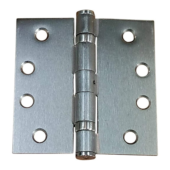 Satin Nickel Commercial Door Hinges Ball Bearing 4 Inch Square - 2 Pack