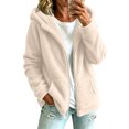 thumbnail image 2 of Nestiefly Oversized Fleece Jackets For Women Fashion 2026 Cardigan Coat Shaggy Warm Winter Outerwear Beige 2XL, 2 of 8