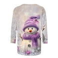 thumbnail image 6 of VKOYWKM Christmas Shirt Women 3/4 Length Sleeve Tops Christmas Snowman Graphic Tees Loose Fit Crew Neck Fall T-Shirts Holiday Gift Top, 6 of 6