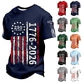thumbnail image 5 of Men's Waffle Texture Patriotic Graphic Tee USA 250 Years Shirt 250th Anniversary USA Shirt Casual Independence Day T Shirt, 5 of 5