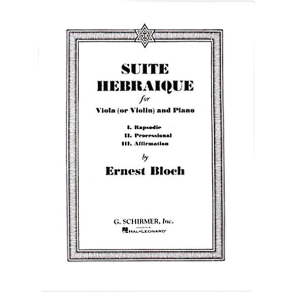 Suite Hebraique for Viola (or Violin) and Piano, (Paperback)