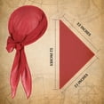 thumbnail image 3 of Ponceau Pirate Costume Halloween Pirate Bandana Hat Women Men Pirate Head Scarf Waist Belt Head Scarf Red, 3 of 6