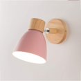 thumbnail image 1 of Hierro De Metal Nórdico, Macaron Dormitorio Lámpara De Pared De Cabecera Moderno Simple Base De Madera Mural Estudio Pared Dormitorio Balcón Restaurante Escaleras Aplique De Pared Decorativo, 1 of 3