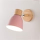 thumbnail image 1 of Nordic Metal Iron Macaron Dormitorio Cabecera Aplique de pared Moderno Simple E27 Base de madera Montado en la pared Estudio Pared Dormitorio Balcón Restaurante Escaleras Decorativo Aplique de pared Zhivalor GX-167-4, 1 of 3