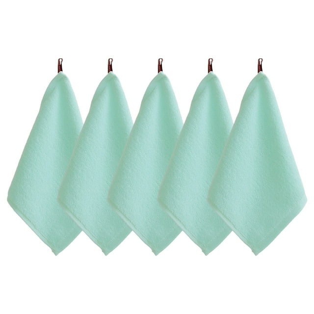 Cotton Small Square Towel 10X10 Inch, Ultra-Absorbent Lint-Free Guest Hand Towel, Soft Reusable Washcloth for Bathroom Kitchen Travel, Solid Color Mini Cotton , 5 25*25Cm Small Cotton Square Towels