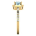 thumbnail image 3 of Halo Engagement Ring for Women - 0.89ct Natural Sky Blue Topaz in 14K Yellow Gold Promise Ring, 3 of 6