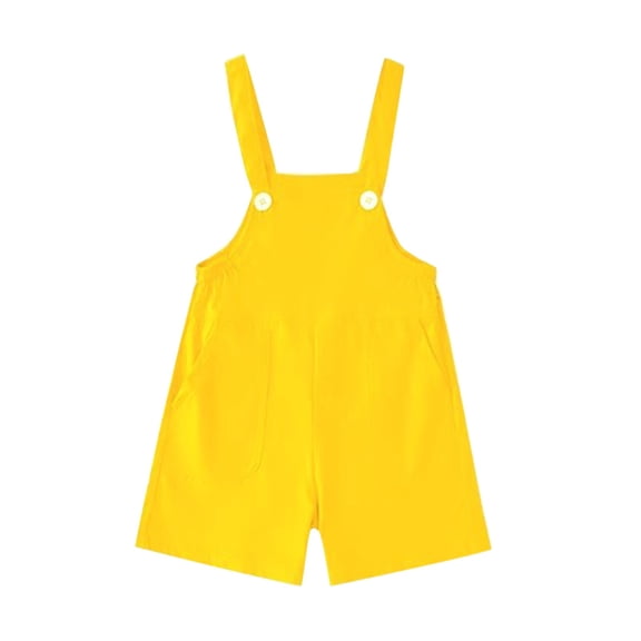 XXWXYD Toddler Overalls Shorts Boy Girl Solid Color Sleeveless Suspender 𝖱omper Bib Jumpsuit Summer Cute Playtime Comfort Washable