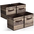 thumbnail image 1 of Sorbus Contenedores de almacenamiento plegables – Cubos de almacenamiento de tela plegables resistentes de 11 pulgadas con asa – 4 cestas para organizar ropa y juguetes – Cestas de organización y alma, 1 of 5