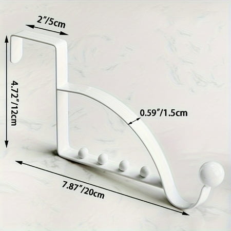 

2-Piece Over-The-Door Metal Hooks - Easy Install No Drill Required Powder-Coated Finish For Clothes & Bags Storage In Living Room And Bedroom