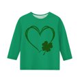 thumbnail image 4 of AherBiu Kid Girls Clothes 3/4 Sleeve Tops St. Patrick's Print Crewneck Summer Casual Basic Top Tees Comfy Tshirts, 4 of 4
