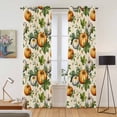 thumbnail image 2 of Kitchen Curtains 84 Inch Length 2 Panels, Orange Pumpkin Grommets Window Treatment Curtain, Thanksgiving White Fall Green Vine Leaf Thermal Curtains Drapes for Living Room/Bathroom, 2 of 9