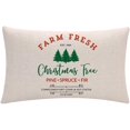 thumbnail image 2 of Winter Holiday Rustic Throw Pillow Cases 12x20 Inches Farm Fresh Christmas Tree Red Truck Cushion Cover Farmhouse Christmas Decorative Rectangular/Waist Pillowcases,Set of 2 for Sofa Couch, 2 of 5