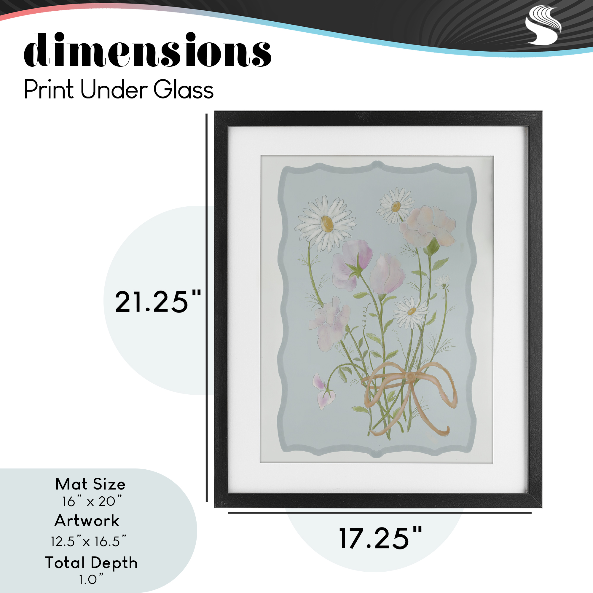 Spring Cottage Clippings Black Framed Print Under Glass, design by Leslie Hermosa