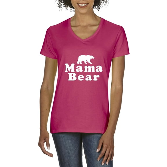 Normal is Boring - Women's T-Shirt V-Neck Short Sleeve, up to Women Size 3XL - Mama Bear