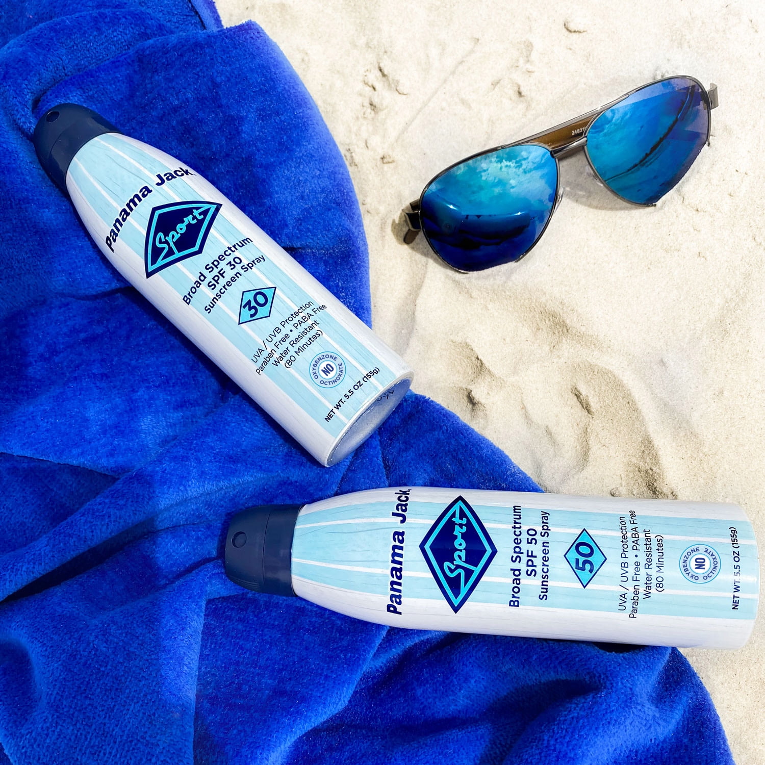 Panama Jack Sport Sunscreen Spray - SPF 30, Broad Spectrum UVA/UVB Protection, PABA, Paraben, Gluten & Cruelty Free, Water Resistant (80 Minutes), 5.5 OZ (Pack of 12)