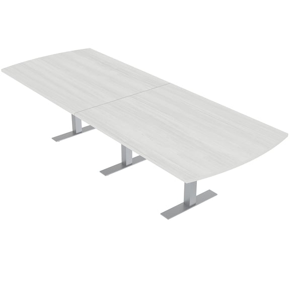 10 Person Arc Rectangle Powered Modular Conference Table Metal T Bases