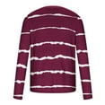 thumbnail image 4 of Penkiiy Men Casual Round Neck Stripe Printing Pullover Fitness Sports Shorts Sleeves T Shirt Blouse L Wine, 4 of 5
