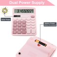 thumbnail image 3 of MesaSe Office Desktop Calculator 12-Digit Basic Standard Calculator with Large LCD Display Dual Power Solar Handheld Desktop Calculator for Office School Home Business, 3 of 5