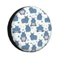 thumbnail image 1 of Fotbe Cute Hippos Funda de Llanta de Repuesto con Estampado, Engrosada, Ajuste Universal para Jeep, Remolque, RV, SUV, Camión-14 inch, 1 of 6