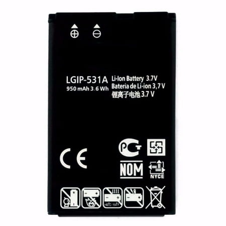 Replacement Battery For LG KU250 Cell Phones - LGIP-531A (950mAh, 3.7V, Lithium