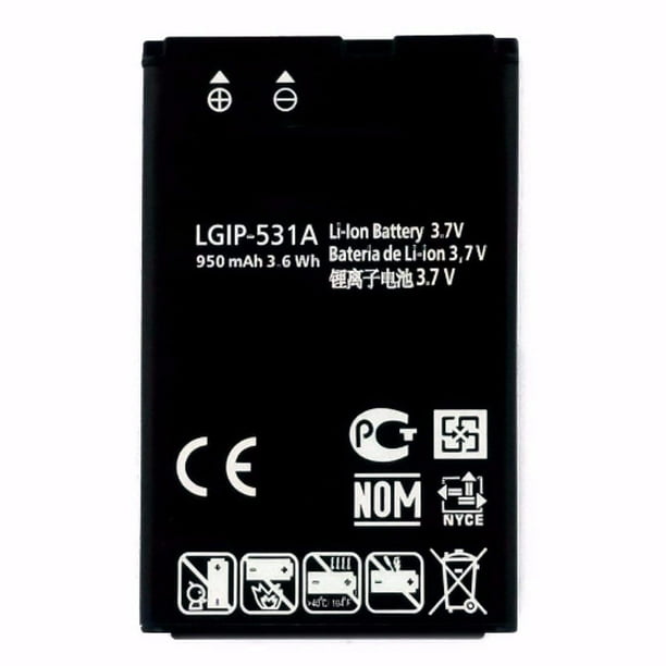 scarp Forinden Addition Replacement Battery For LG Fluid / T375 Cell Phones LGIP-531A 950mAh 3.7V  Lithium Ion - Walmart.com