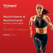 Vivioptal Daily Protect Active with Ginseng and Omega-3 Softgels 4 Pack, 90 Count, 1 Year Supply