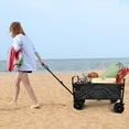 thumbnail image 4 of Pouseayar Heavy Duty Folding Portable Cart Wagon for Camping, Black, 4 of 7