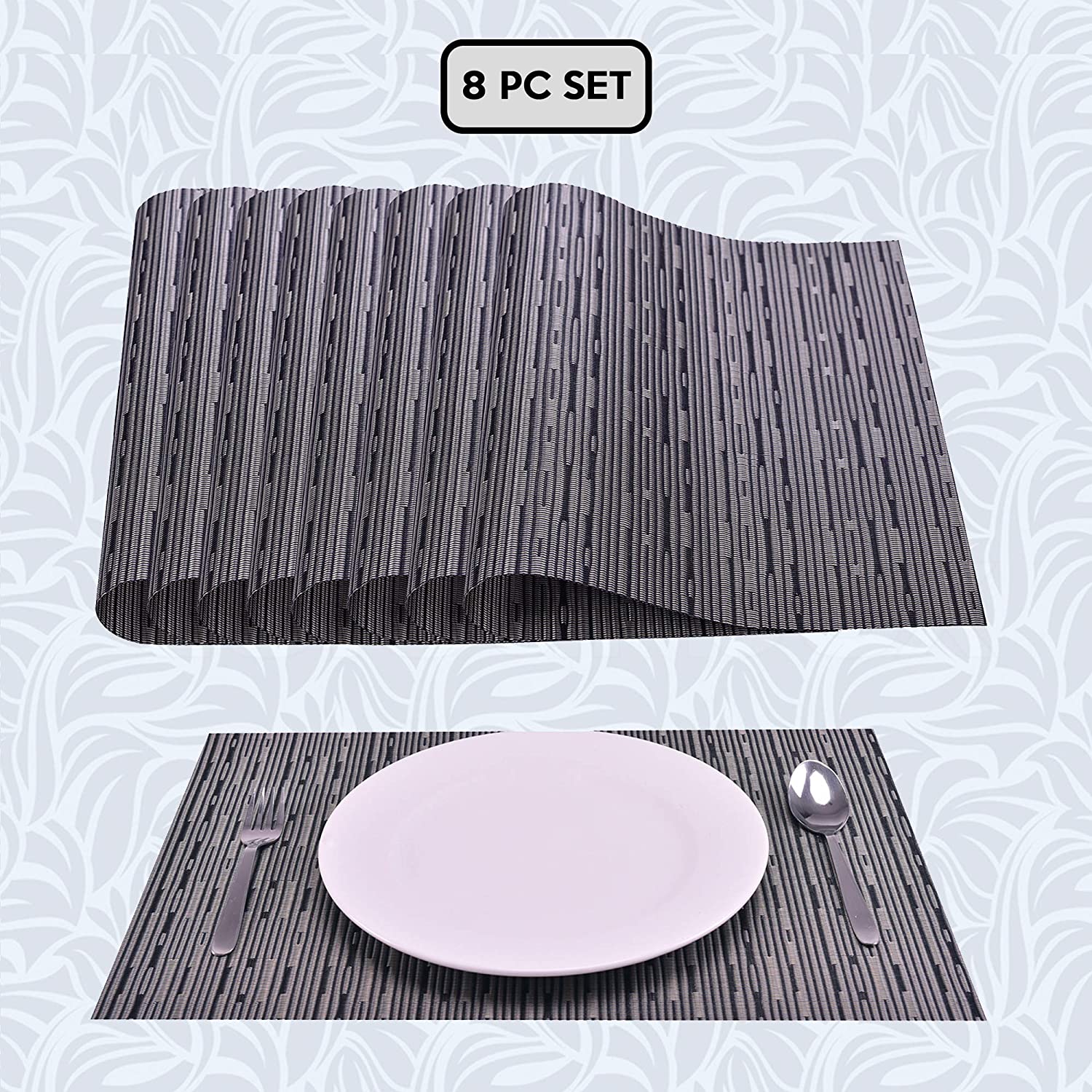 Decozen PVC Placemats Set of 8 for Dining Table Coffee Table Kitchen