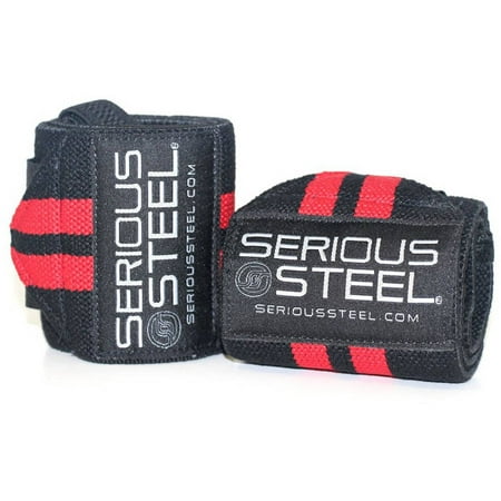 Serious Steel Fitness Black/Red Wrist Wraps
