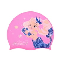 Unique Bargains 1 Pc Silicone Mermaid Pattern Swim Cap Rose Pink
