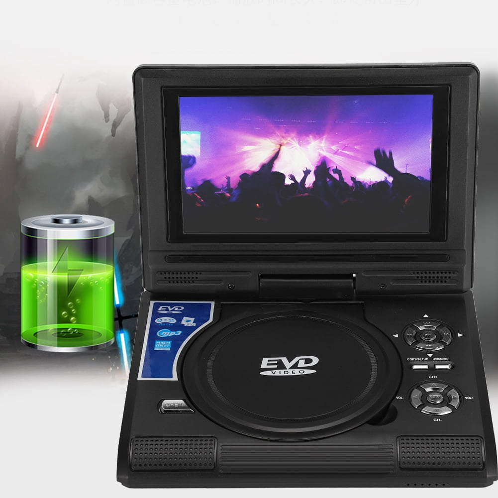 7inch Portable DVD DVD-RW CD CD-R/RW EVD VCD Player with Remote